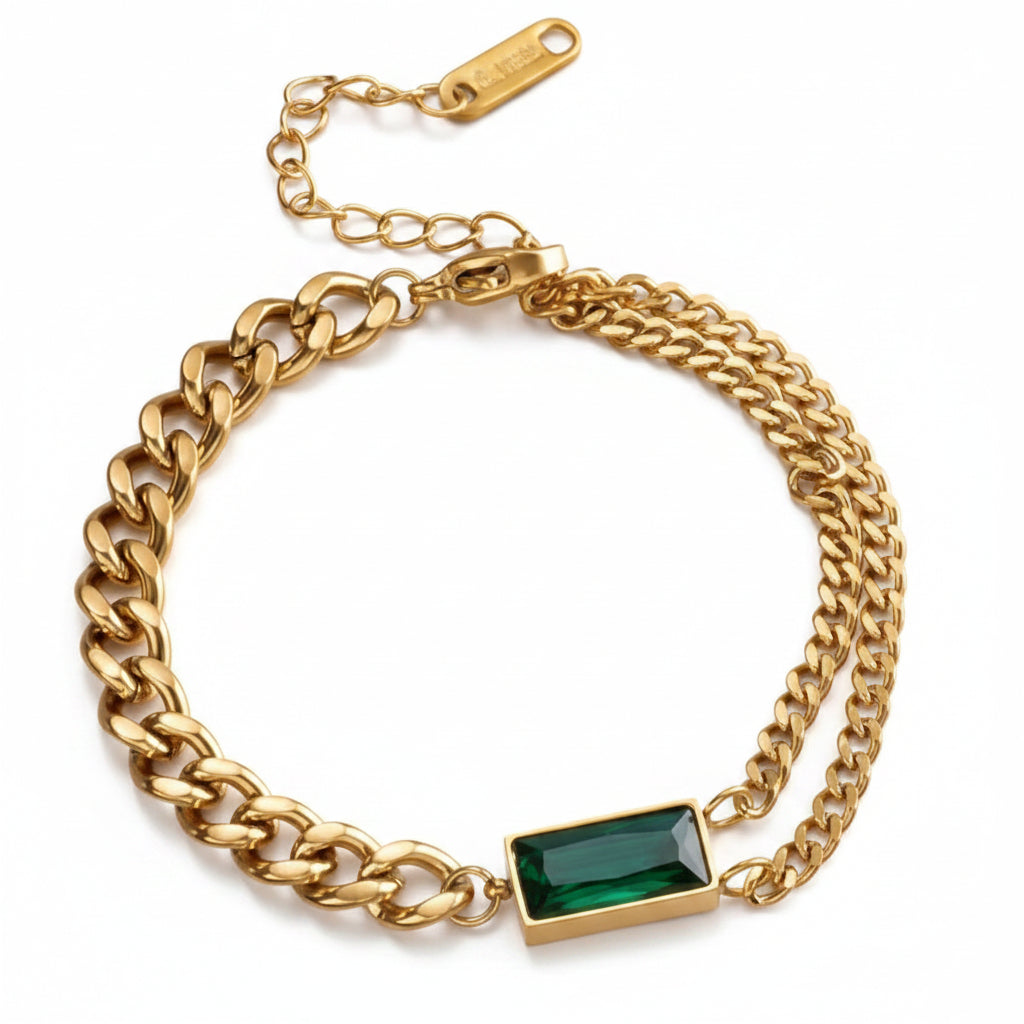 Goldene smaragd armband
