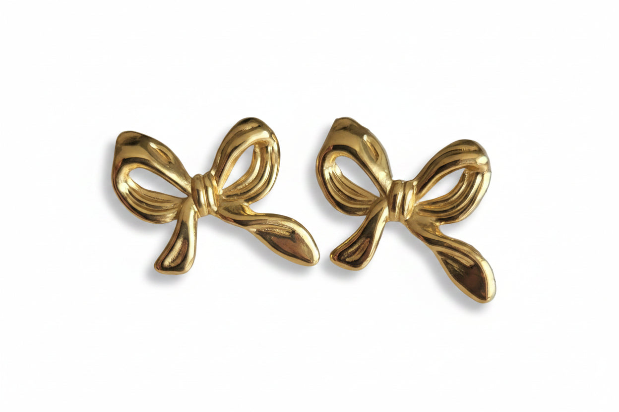 Goldene Schleifen Ohrstecker