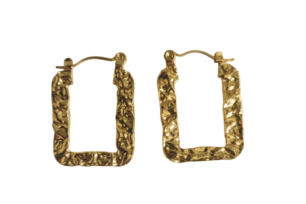 Goldene Quadratische Ohrringe