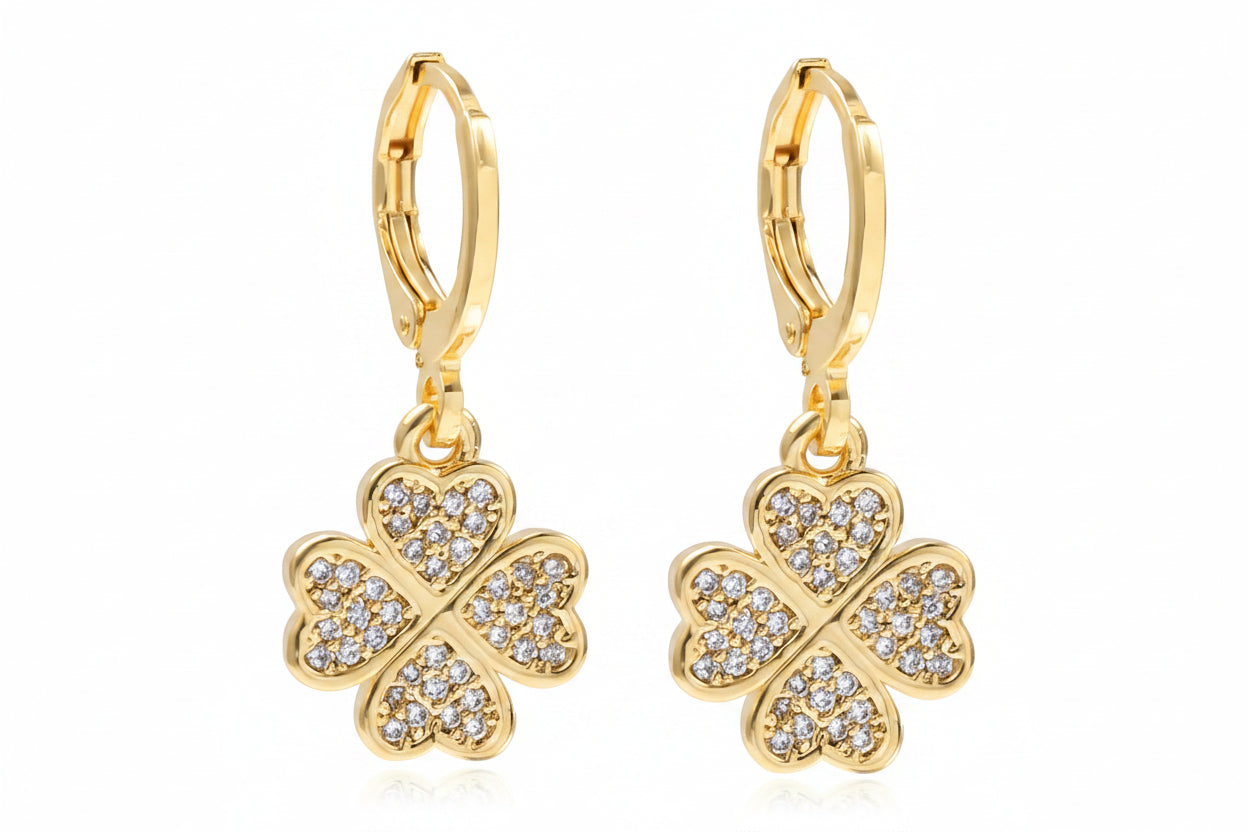 Glücks Ohrringe Vergoldet18k